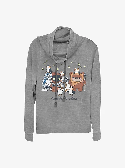 Star Wars Cutest The Galaxy Cowlneck Long-Sleeve Girls Top