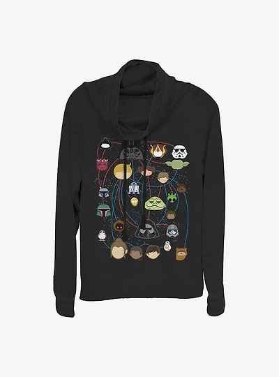 Star Wars Family Tree Cowlneck Long-Sleeve Girls Top