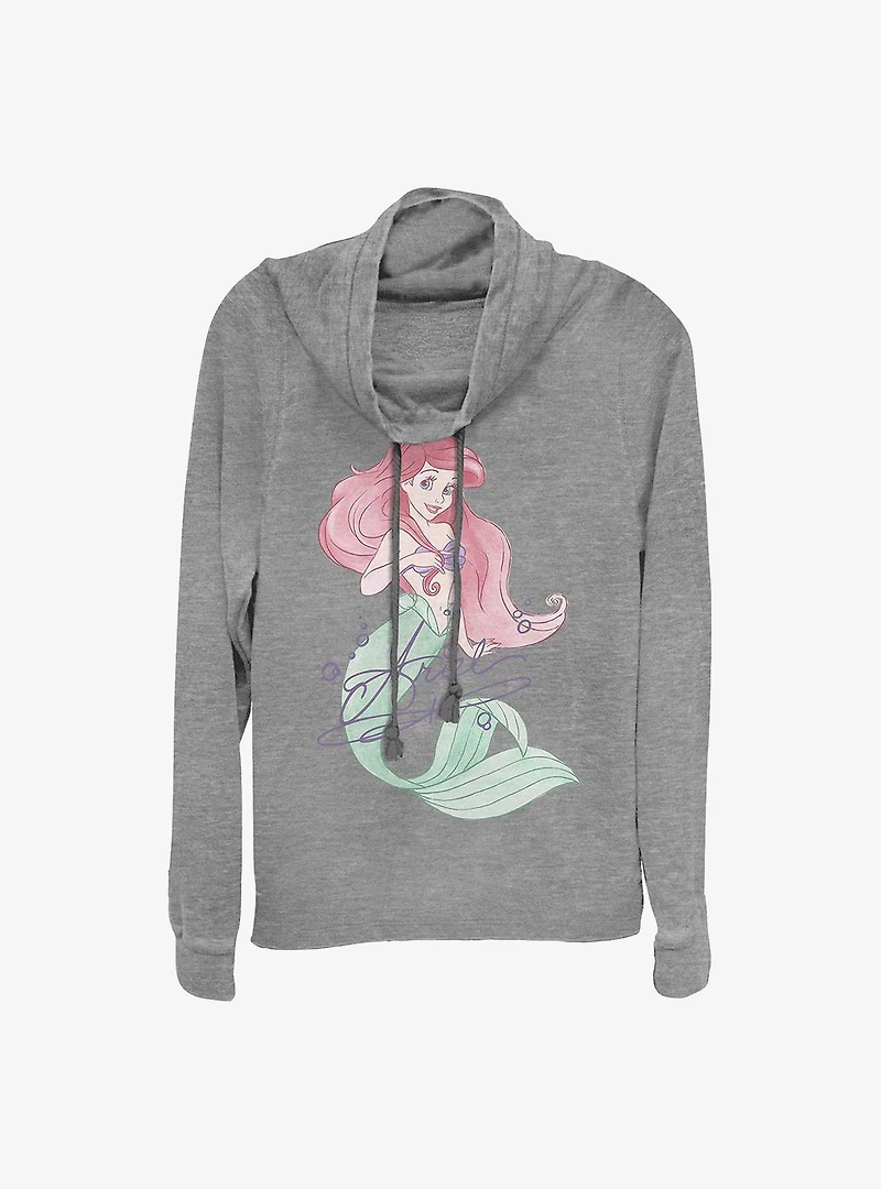Disney The Little Mermaid Signed Ariel Cowlneck Long-Sleeve Girls Top
