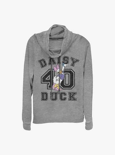 Disney Daisy Duck Collegiate Cowl Neck Long-Sleeve Womens Top