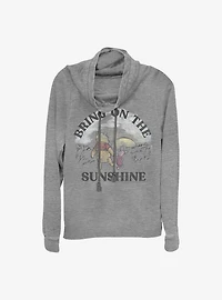 Disney Winnie The Pooh Bring On Sunshine Cowl Neck Long-Sleeve Womens Top