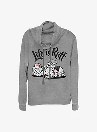 Disney 101 Dalmatians Life Ruff Cowl Neck Long-Sleeve Womens Top