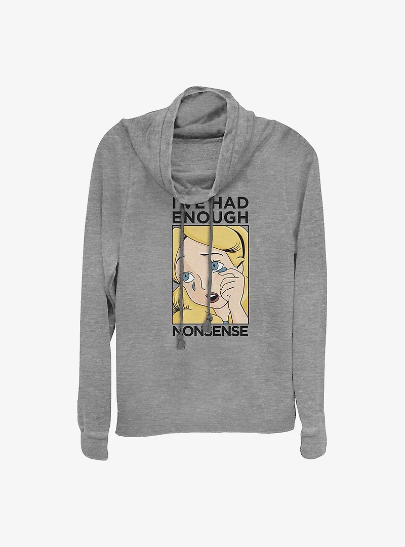 Disney Alice Wonderland Lichtenstein Cowl Neck Long-Sleeve Womens Top