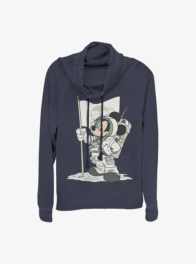 Disney Mickey Mouse Astro Cowl Neck Long-Sleeve Womens Top