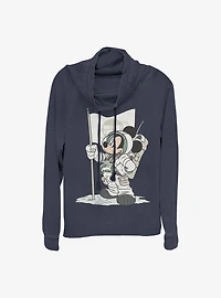 Disney Mickey Mouse Astro Cowl Neck Long-Sleeve Womens Top
