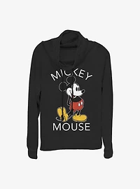 Disney Mickey Mouse Classic Cowl Neck Long-Sleeve Womens Top