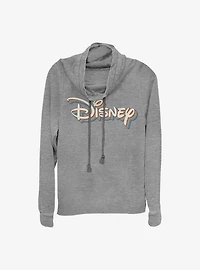 Disney Retro Rainbow Cowl Neck Long-Sleeve Womens Top