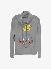 Disney Dumbo Big Face Cowl Neck Long-Sleeve Womens Top