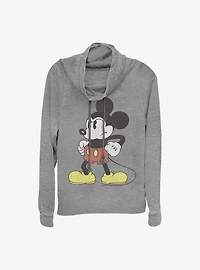 Disney Mickey Mouse Mightiest Cowl Neck Long-Sleeve Womens Top