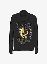 Disney Goofy Powerline Tour Cowl Neck Long-Sleeve Womens Top