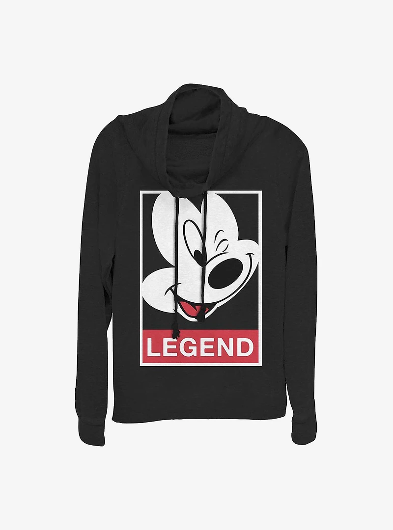 Disney Mickey Mouse Legend Cowl Neck Long-Sleeve Womens Top
