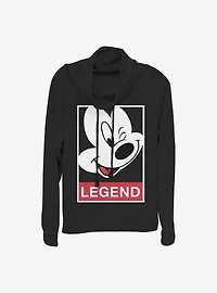 Disney Mickey Mouse Legend Cowl Neck Long-Sleeve Womens Top