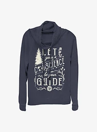 Disney Pinocchio Conscience Guide Cowl Neck Long-Sleeve Womens Top