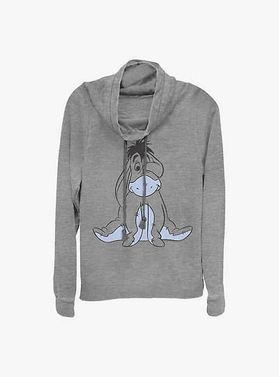 Disney Winnie The Pooh Basic Sketch Eeyore Cowl Neck Long-Sleeve Womens Top