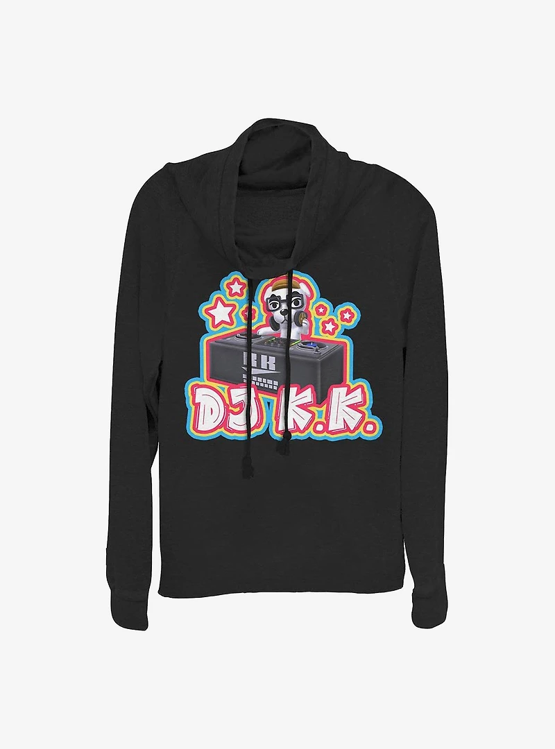 Animal Crossing DJ KK Pop Cowl Neck Long-Sleeve Womens Top