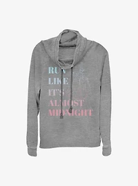 Disney Cinderella Run Like It's Almost Midnight Cowl Neck Long-Sleeve Womens Top