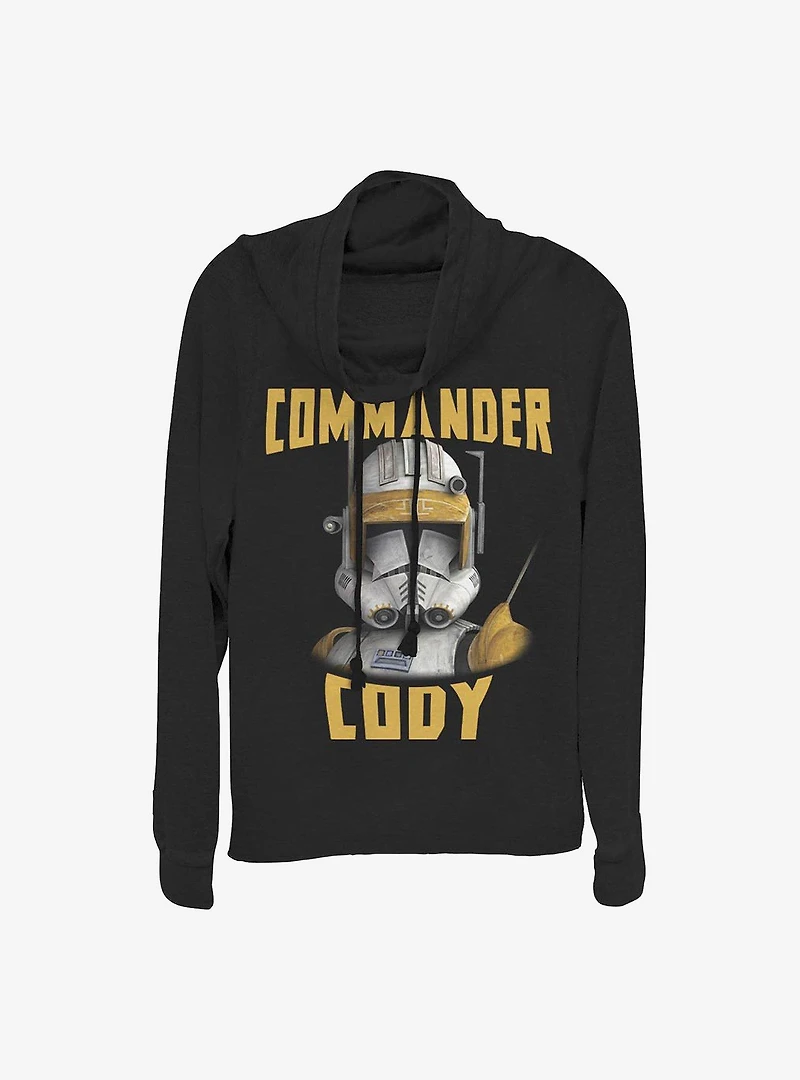 Star Wars: Clone Wars Cody Face Cowl Neck Long-Sleeve Womens Top
