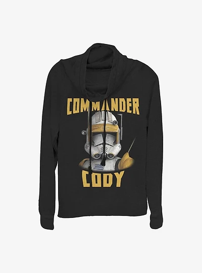 Star Wars: Clone Wars Cody Face Cowl Neck Long-Sleeve Womens Top