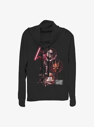 Star Wars: Clone Wars Darkside Group Cowl Neck Long-Sleeve Womens Top
