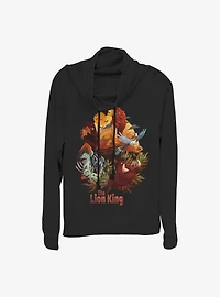 Disney The Lion King Heroes And Villains Cowl Neck Long-Sleeve Womens Top
