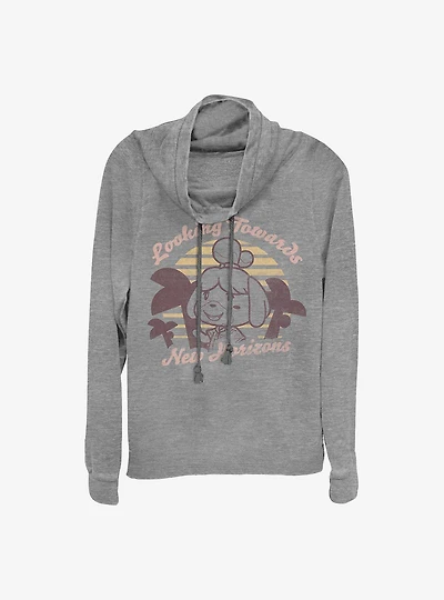 Animal Crossing New Horizons Cowl Neck Long-Sleeve Womens Top