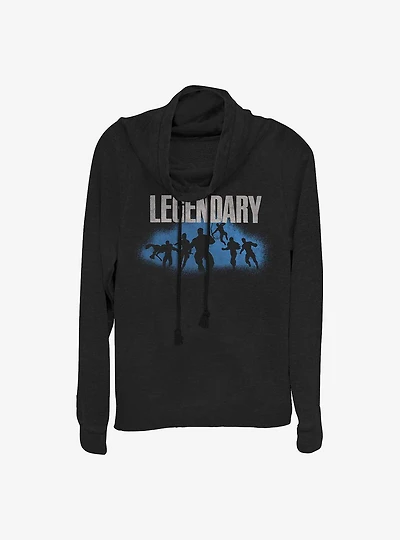 Marvel Avengers Legendary Cowl Neck Long-Sleeve Womens Top