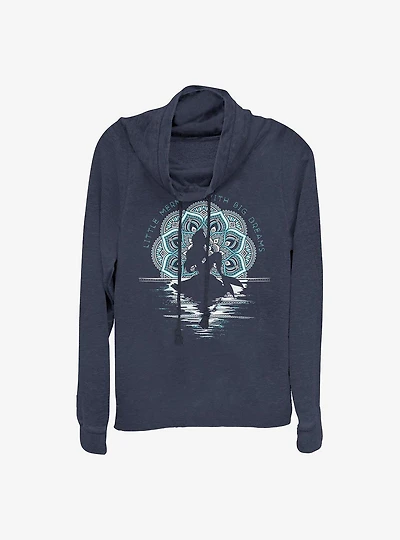 Disney The Little Mermaid Big Dreams Cowl Neck Long-Sleeve Womens Top