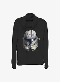 Star Wars: Clone Wars Rex Face Cowl Neck Long-Sleeve Womens Top