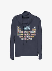 Animal Crossing Periodically Cowl Neck Long-Sleeve Womens Top