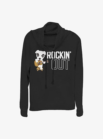 Animal Crossing Rockin' Out Cowl Neck Long-Sleeve Womens Top