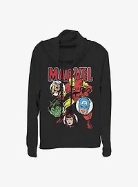 Marvel Avengers Squad Cowl Neck Long-Sleeve Womens Top
