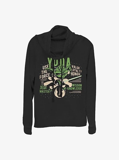 Star Wars: Clone Wars Yoda Cowl Neck Long-Sleeve Womens Top