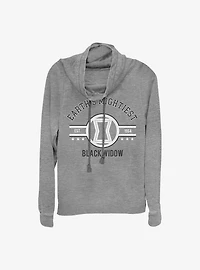 Marvel Black Widow Mighty Cowl Neck Long-Sleeve Womens Top