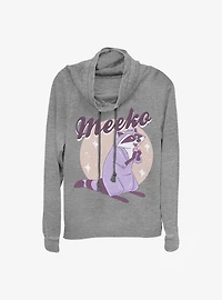 Disney Pocahontas Pastel Meeko Cowl Neck Long-Sleeve Womens Top