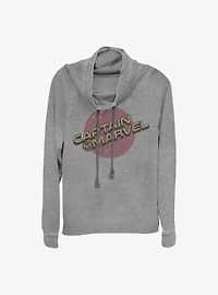 Marvel Captain Planets Cowl Neck Long-Sleeve Womens Top