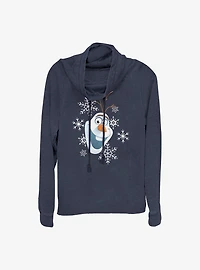 Disney Frozen Olaf Hat Cowl Neck Long-Sleeve Womens Top