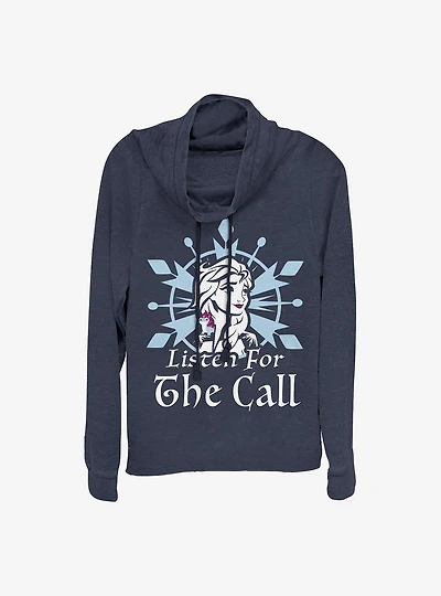 Disney Frozen 2 Elsa Bruni Cowl Neck Long-Sleeve Womens Top
