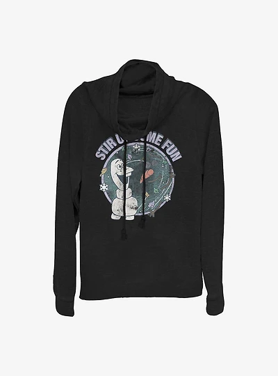 Disney Frozen 2 Feelin Fly Cowl Neck Long-Sleeve Womens Top