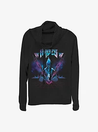 Disney Villains Hades Rock Cowl Neck Long-Sleeve Womens Top