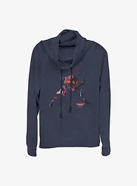 Marvel Spider-Man: Into The Spiderverse Giant Robo Cowl Neck Long-Sleeve Womens Top