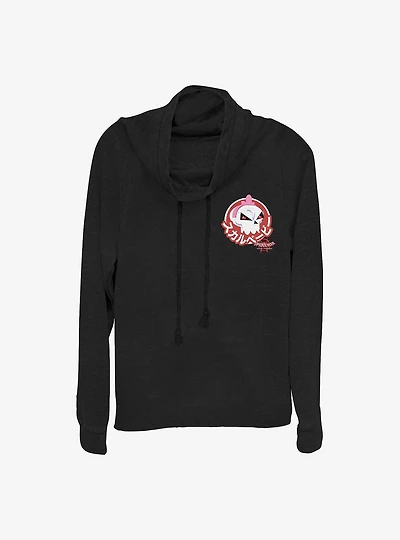 Marvel Spider-Man: Into The Spiderverse Peni Parker Cowl Neck Long-Sleeve Womens Top