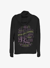 Disney Villains Spinning Wheel Cowl Neck Long-Sleeve Womens Top
