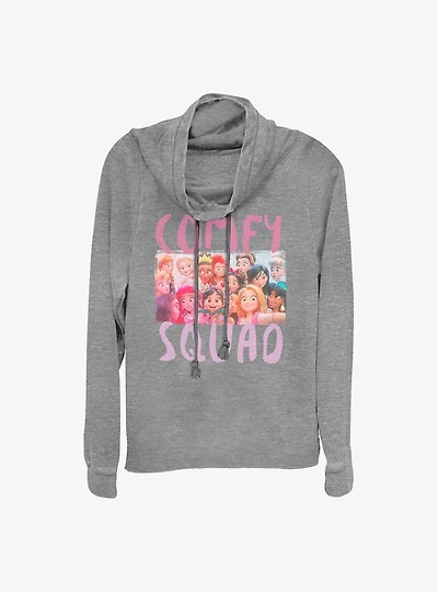 Disney Ralph Breaks The Internet Comfy Squad Selfie Cowl Neck Long-Sleeve Womens Top