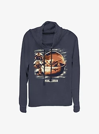 Star Wars The Mandalorian Child Group Cowl Neck Long-Sleeve Womens Top