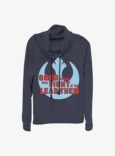 Star Wars Episode IX: The Rise Of Skywalker Rebel Leader Cowl Neck Long-Sleeve Womens Top