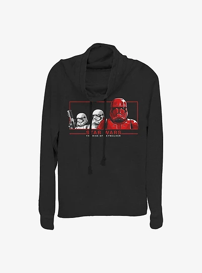 Star Wars Episode IX: The Rise Of Skywalker Red And Pals Cowl Neck Long-Sleeve Womens Top