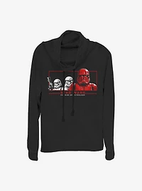 Star Wars Episode IX: The Rise Of Skywalker Red And Pals Cowl Neck Long-Sleeve Womens Top