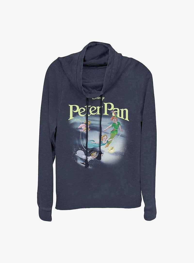 Disney Tinker Bell Classic Pan Cowl Neck Long-Sleeve Womens Top