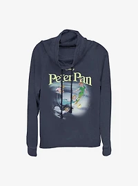 Disney Tinker Bell Classic Pan Cowl Neck Long-Sleeve Womens Top