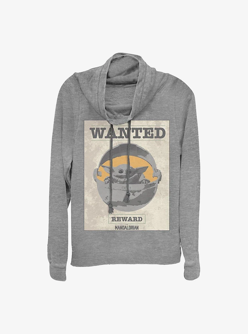 Star Wars The Mandalorian Wanted Child Cowl Neck Long-Sleeve Womens Top